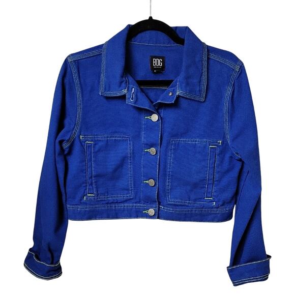 BDG Urban Outfitters Blue Denim Cropped Jean Jacket Womens Size Medium - Picture 1 of 7